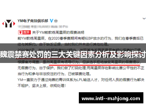 魏震禁赛处罚的三大关键因素分析及影响探讨